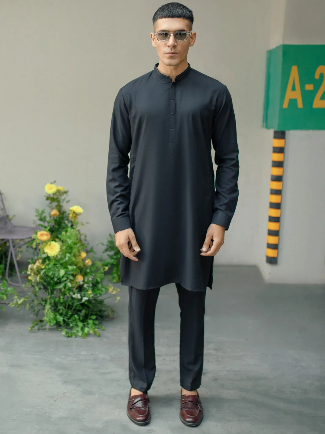 Black Blended Kurta Trouser - AL-KT-2944