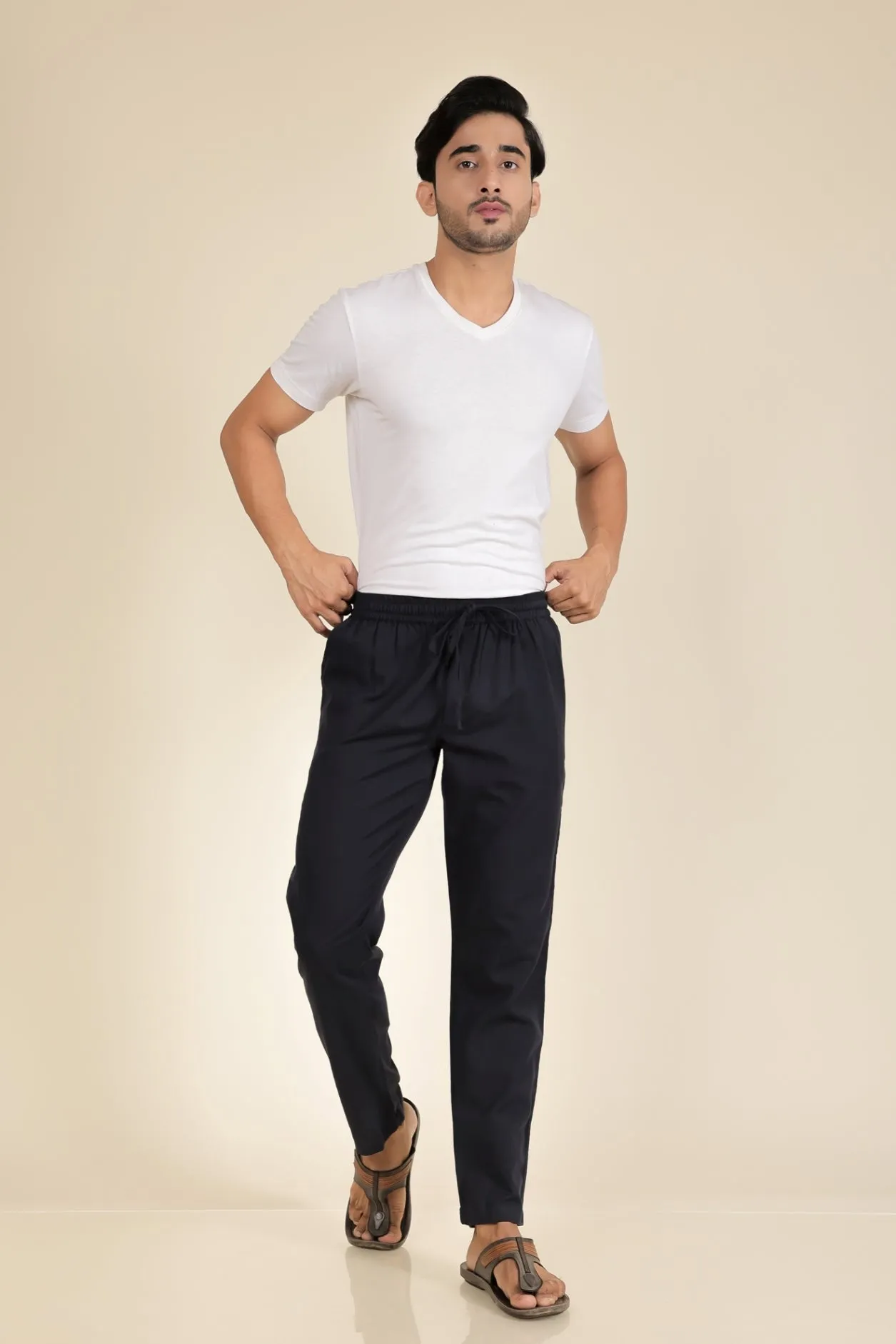 Black Color Men's Trousers