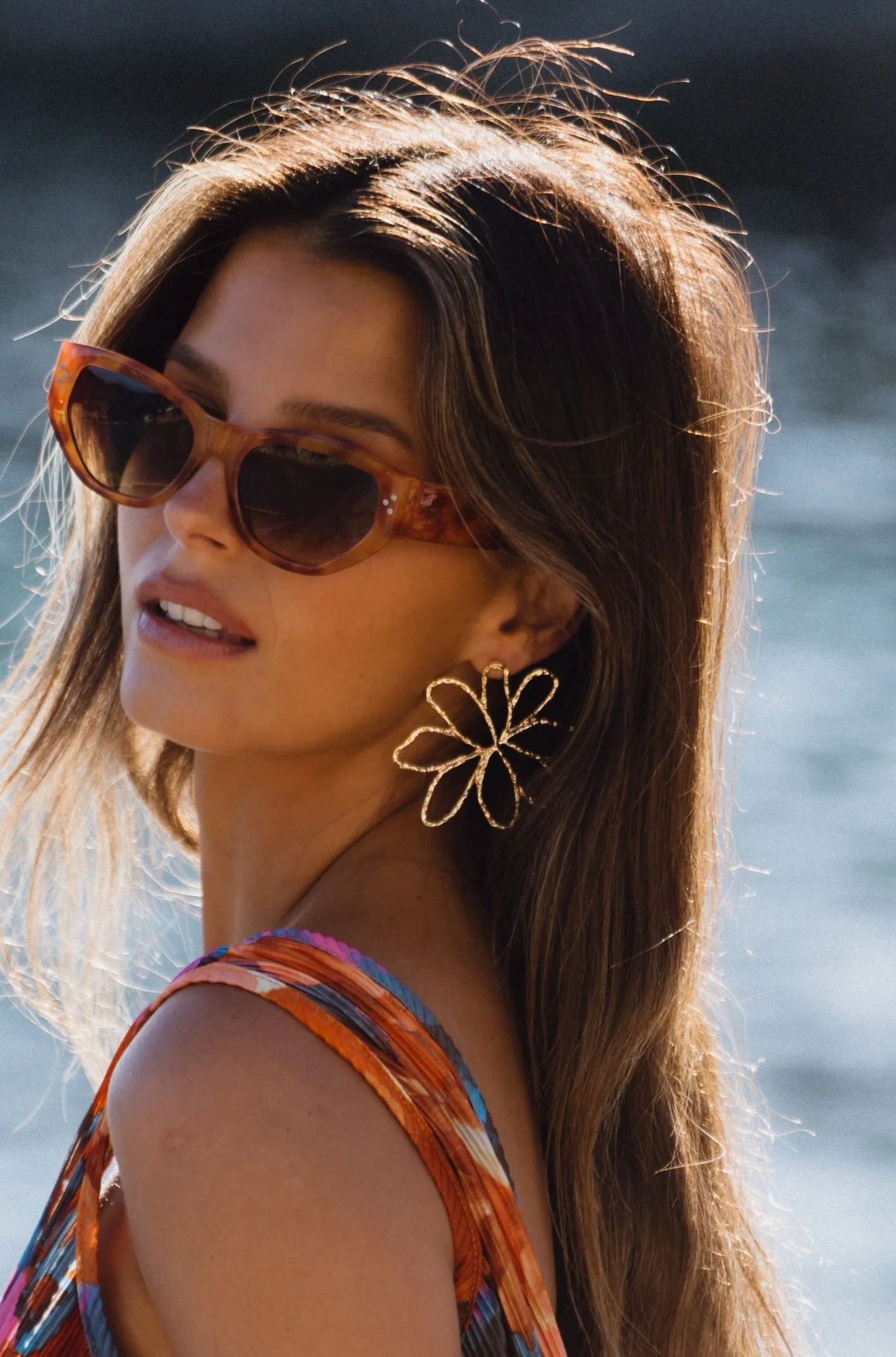 Bloom Gold Statement Flower Earrings