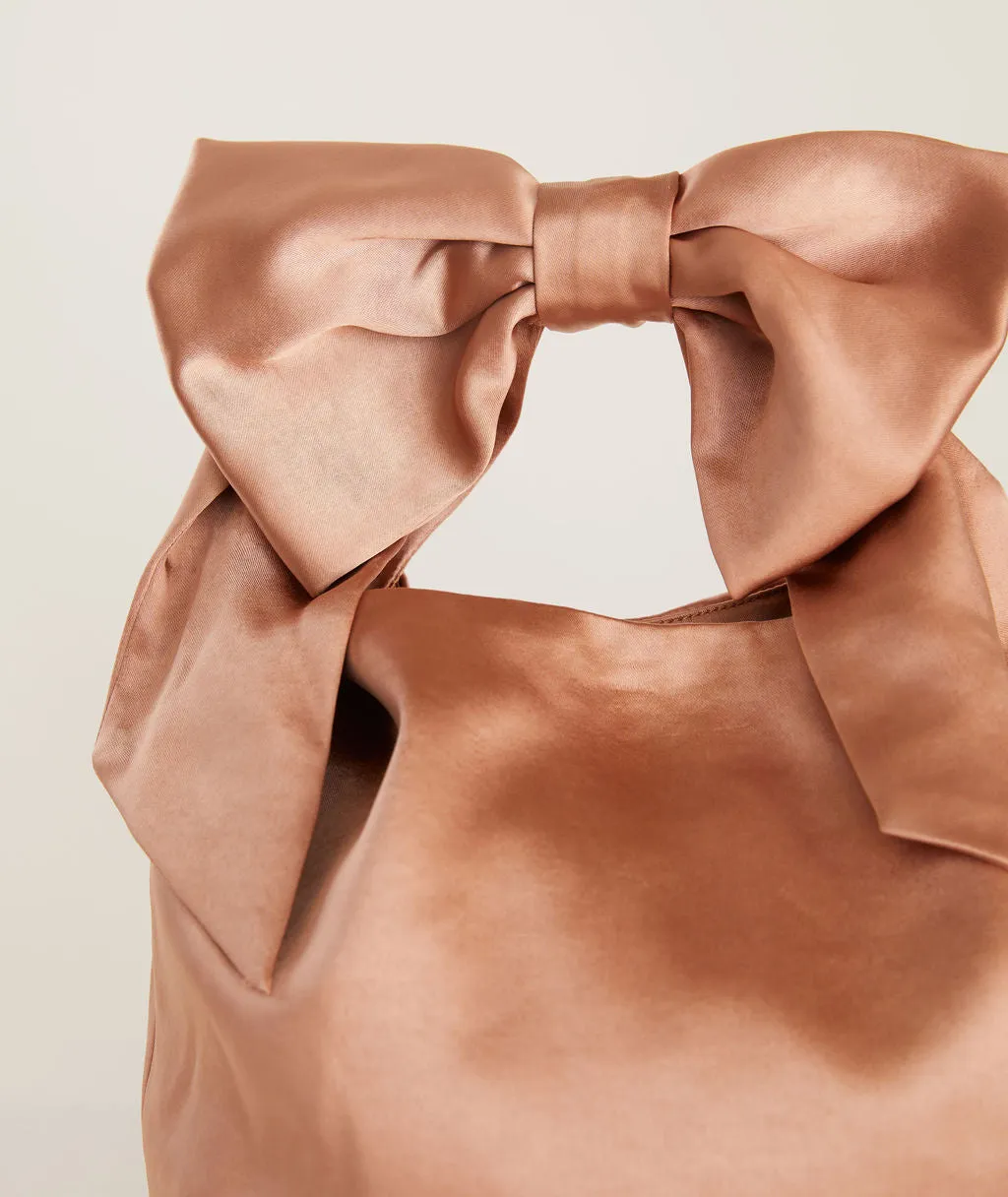 Bow Detail Satin Pouch Bag