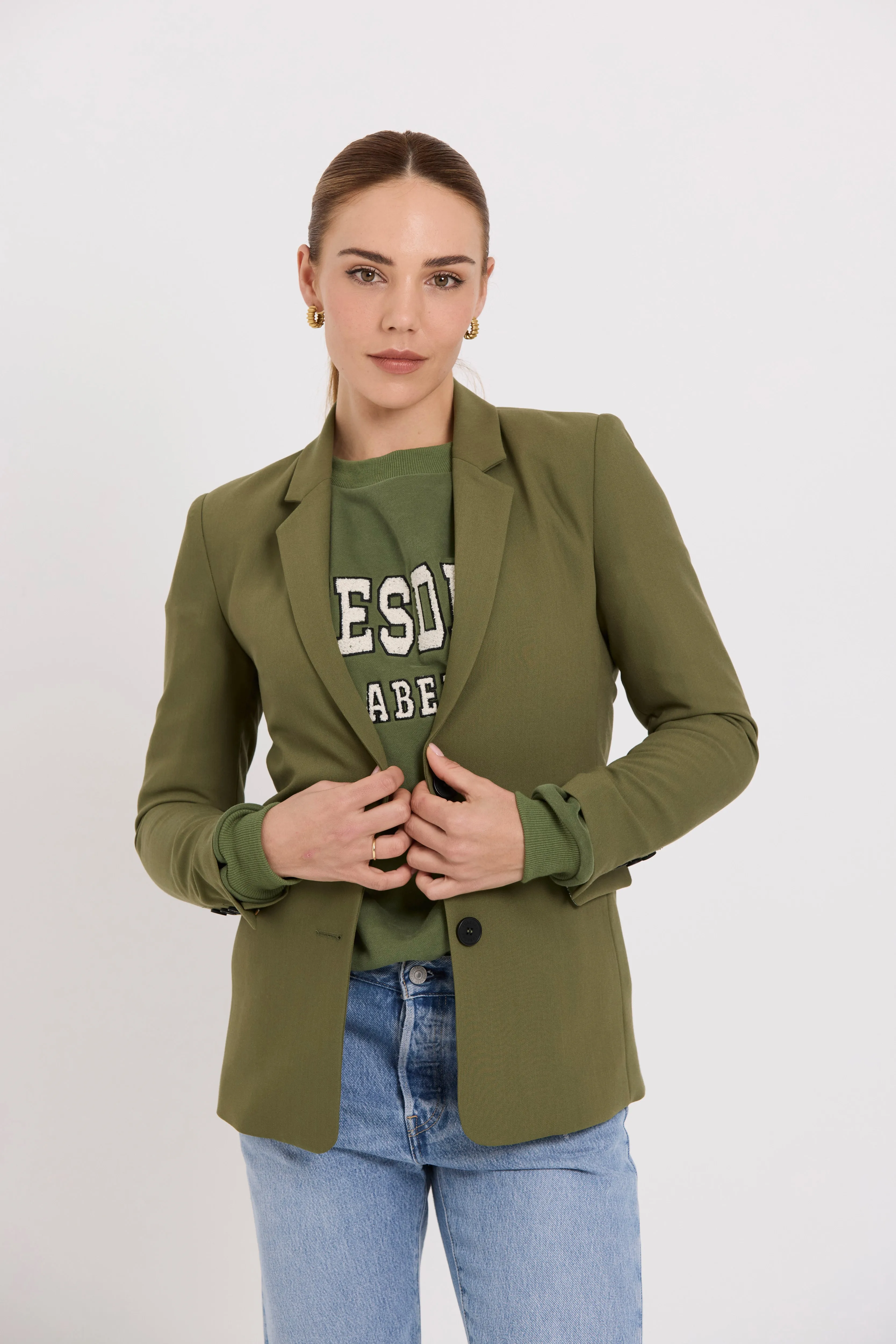 Boyfriend Blazer | Olive Suiting