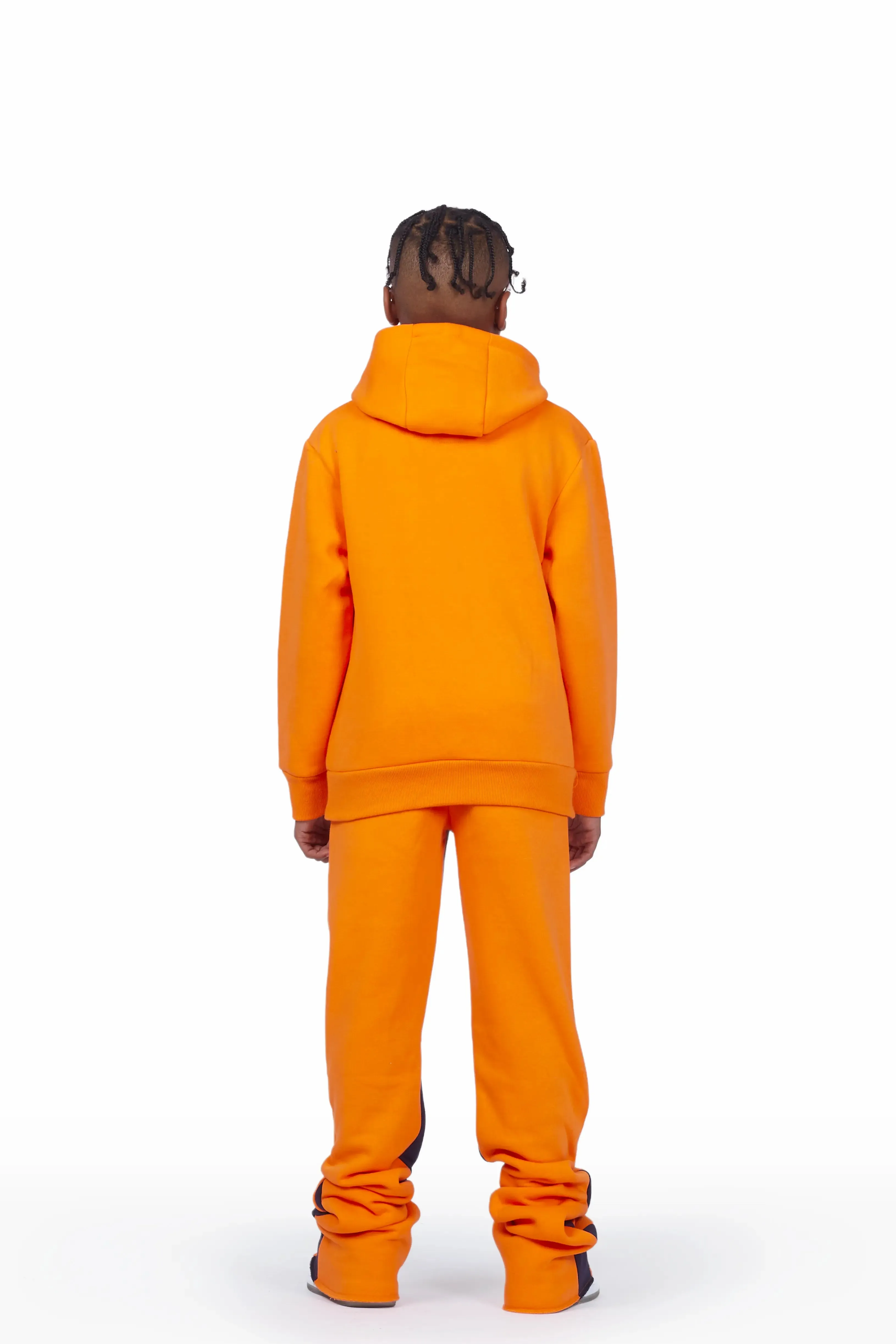 Boys Art Dist. Orange Hoodie Super Stacked Flare Track Set