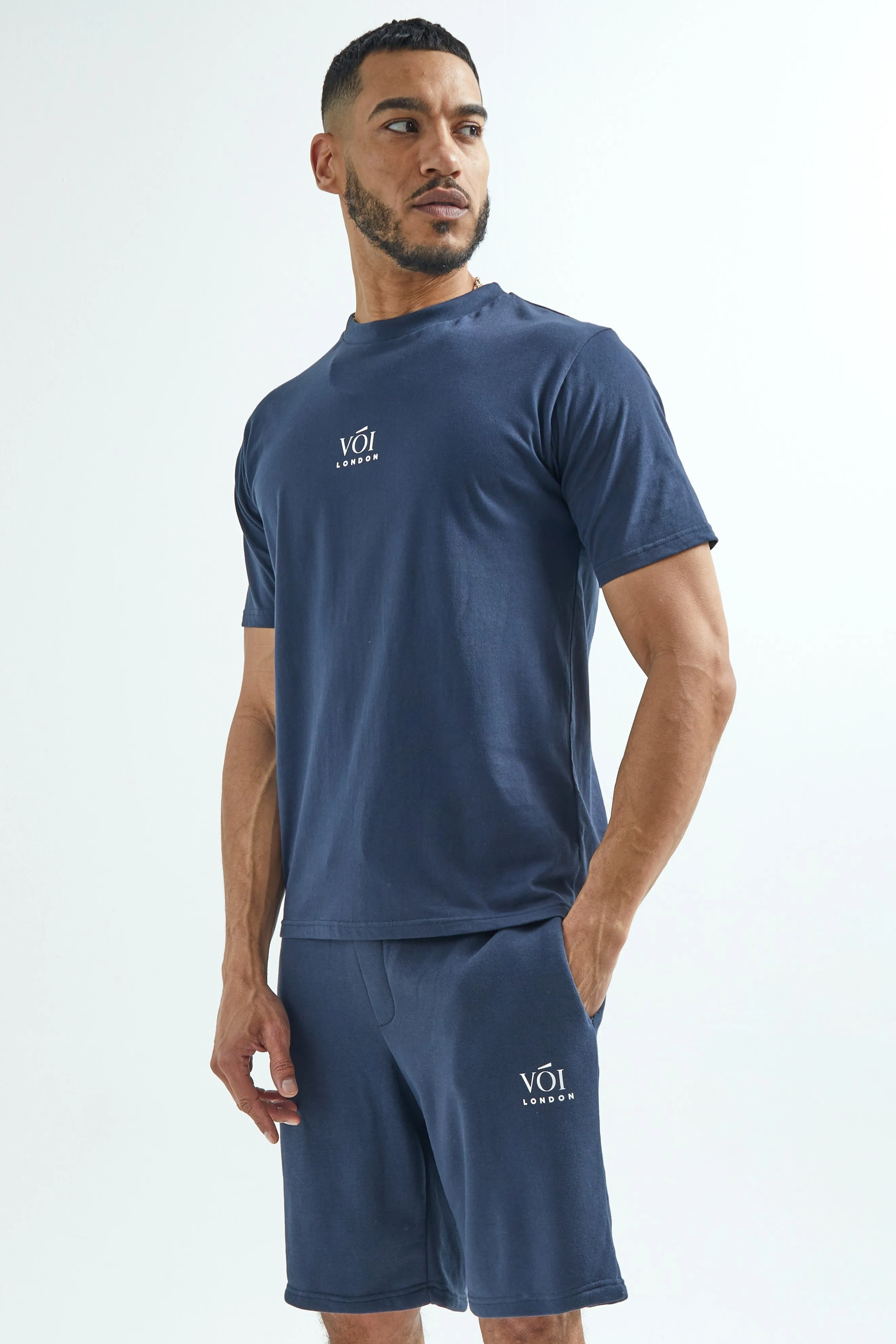 Broadwick T-Shirt & Shorts Set - Navy