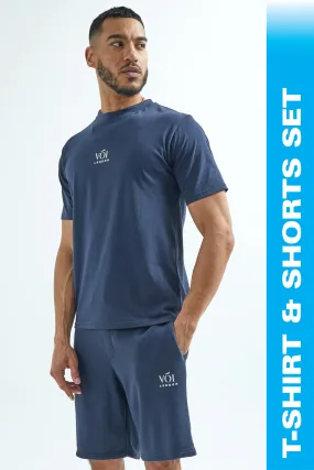 Broadwick T-Shirt & Shorts Set - Navy