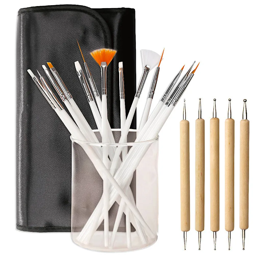 Brushes & Tools Nail Art Set 20pcs