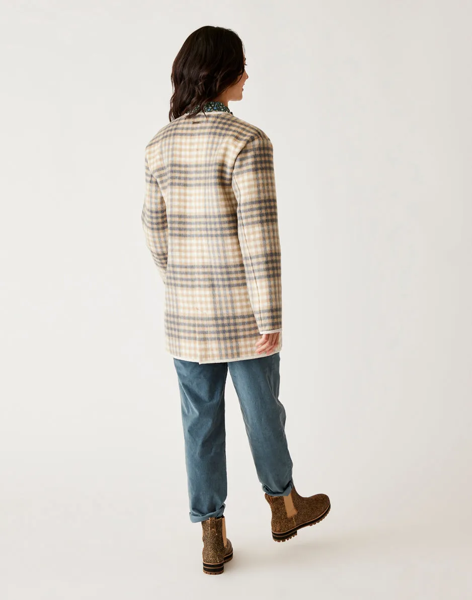 Calla Wool Jacket: Lt. Khaki Plaid