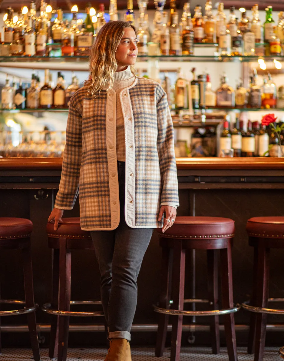 Calla Wool Jacket: Lt. Khaki Plaid