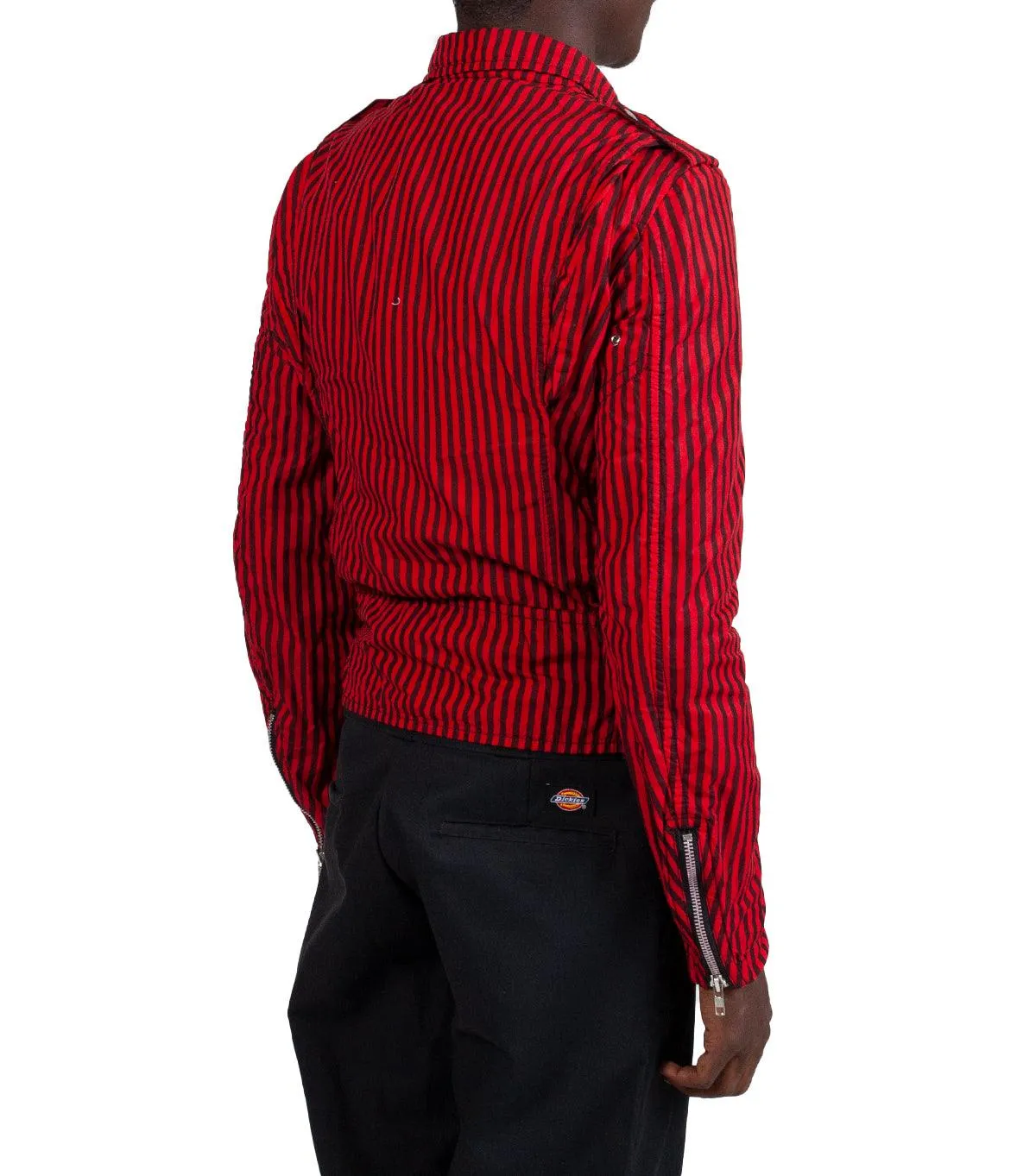 CdG SHIRT Striped Woven Jacket Red