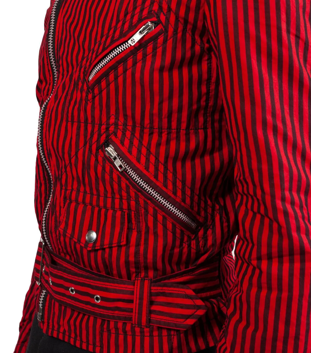 CdG SHIRT Striped Woven Jacket Red