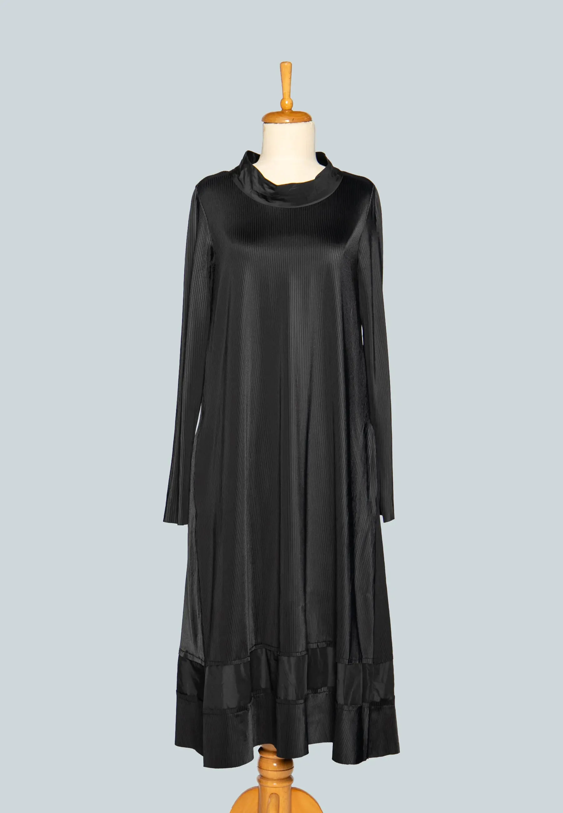 CELESTIA Long, striped polyamide jersey & recycled memory taffeta blended dress