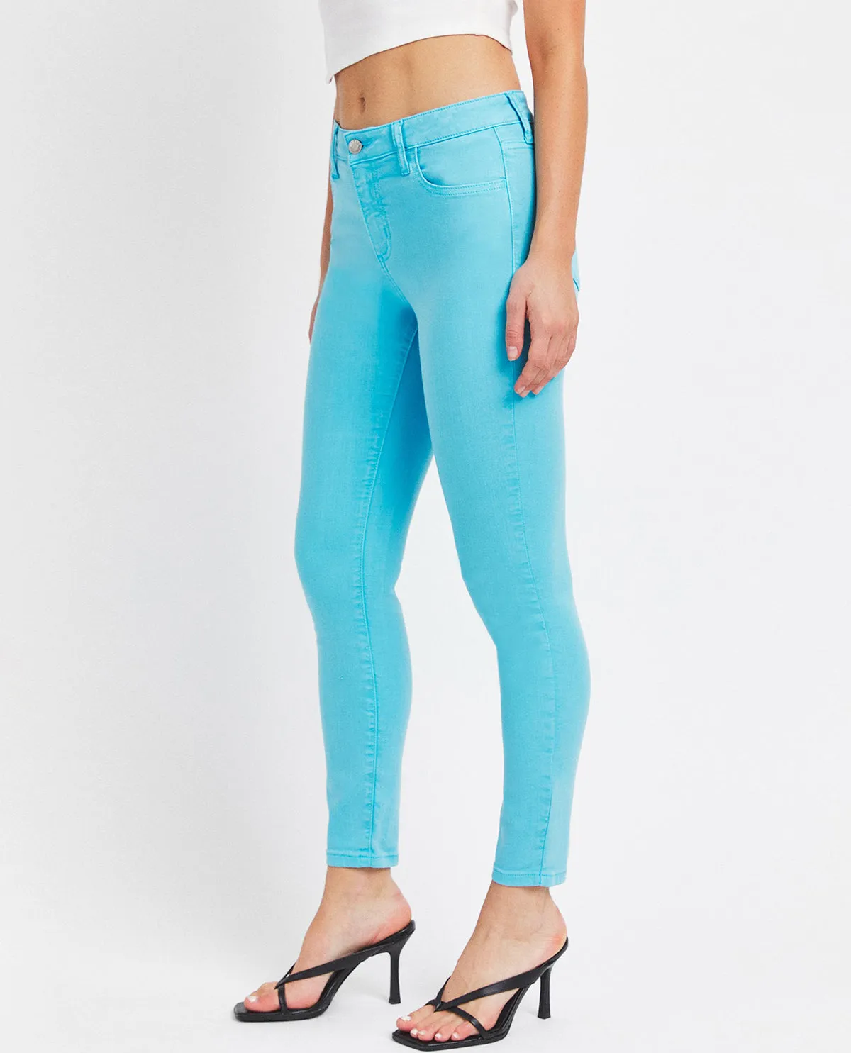 Cello Mid Rise Crop Skinny Jeans