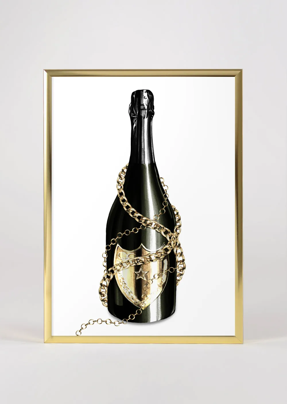 Champagne Bottle Wall Art Print 'Baroque Bottle VI'