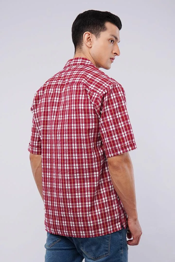 Check Cuban Shirt - Red & White