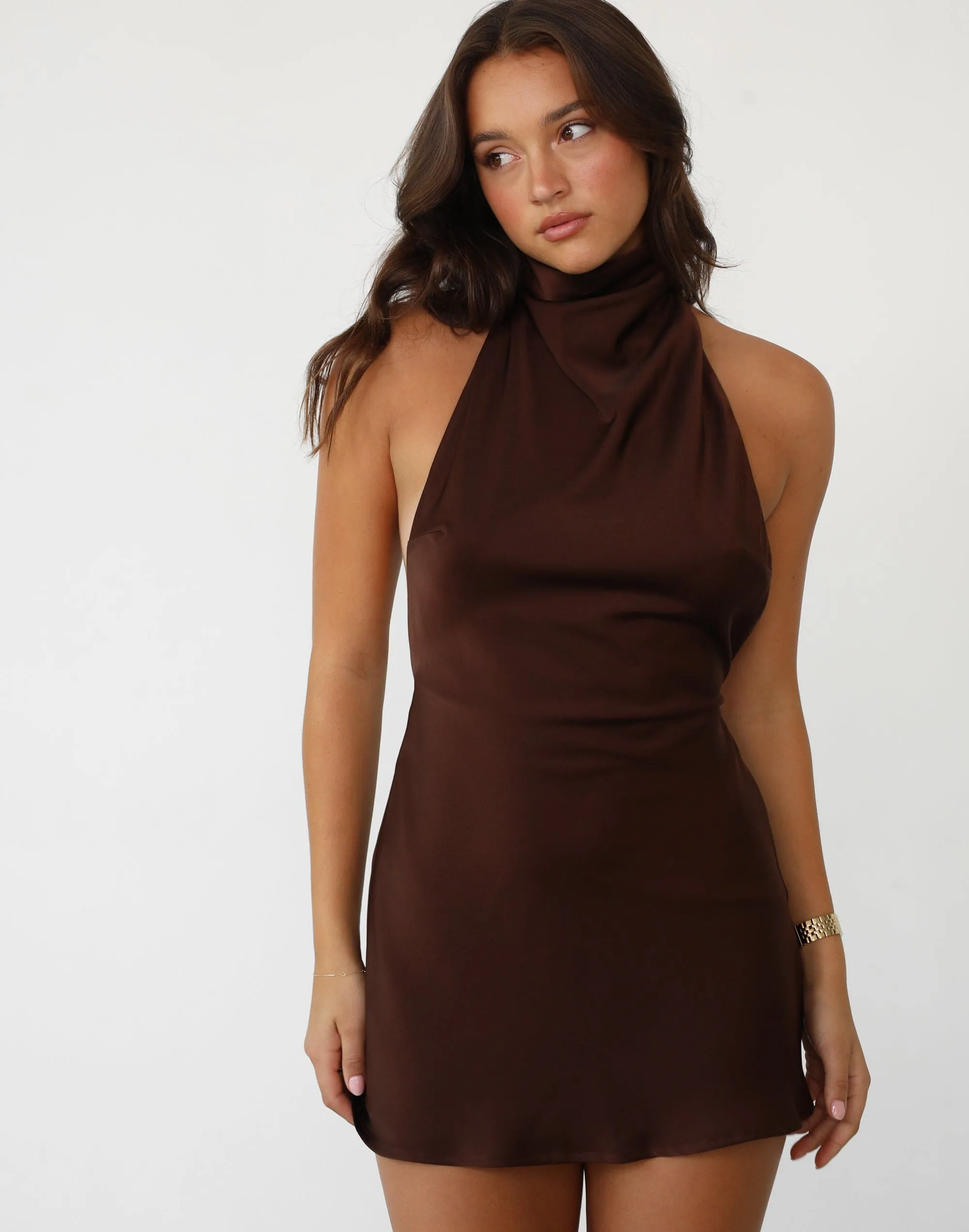 Clara Mini Dress (Cocoa)