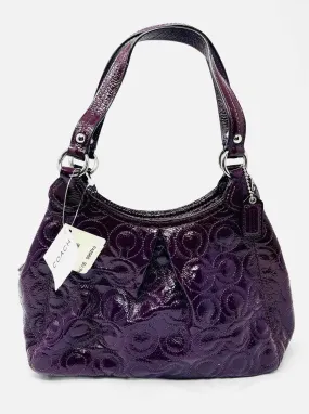 Coach Purple Signature Patent Leather NEW Designer Purse