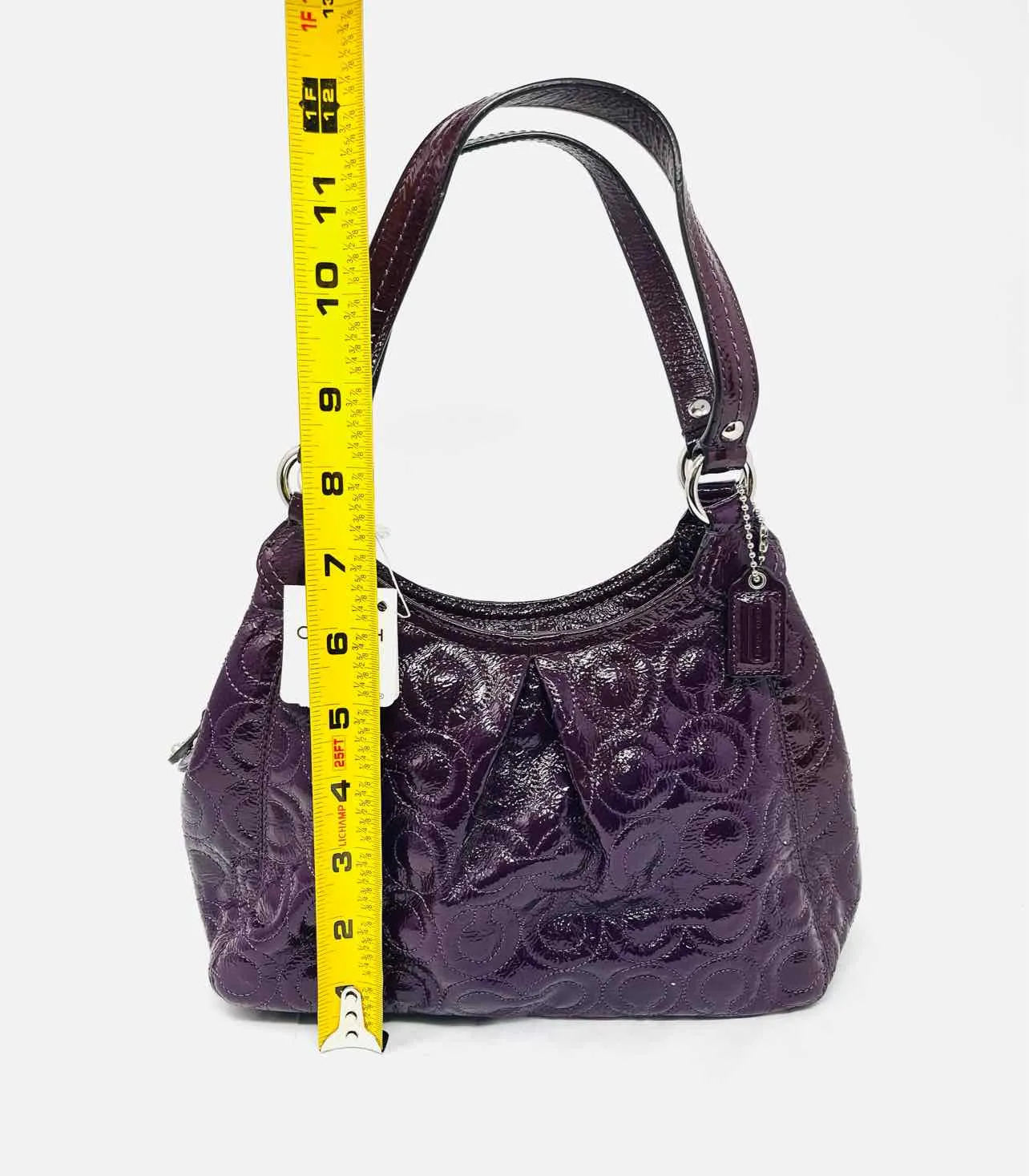 Coach Purple Signature Patent Leather NEW Designer Purse