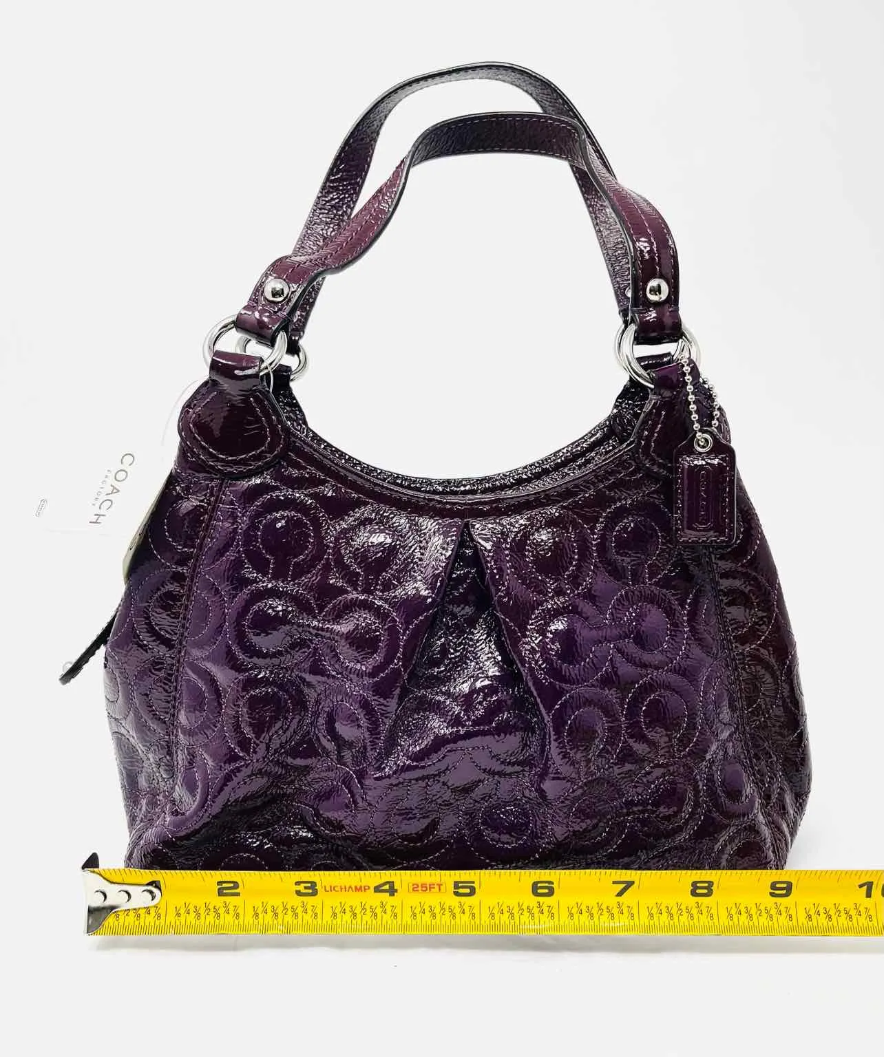 Coach Purple Signature Patent Leather NEW Designer Purse