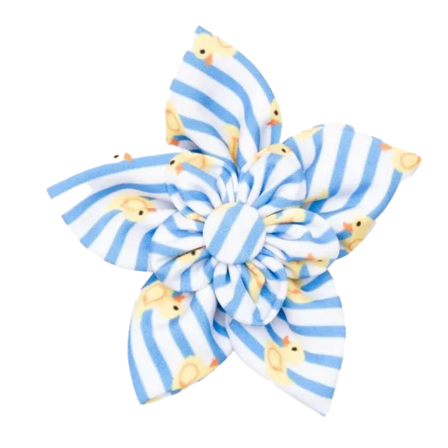 Collar Flower | Blue Stripe Rubber Duck