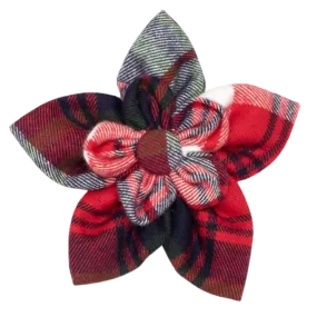 Collar Flower | Red, Green, & Navy Plaid