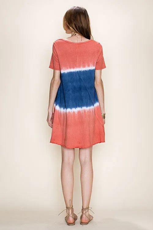 Color Block Garment Dye Tunic