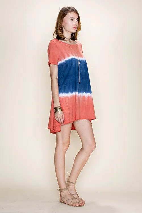 Color Block Garment Dye Tunic