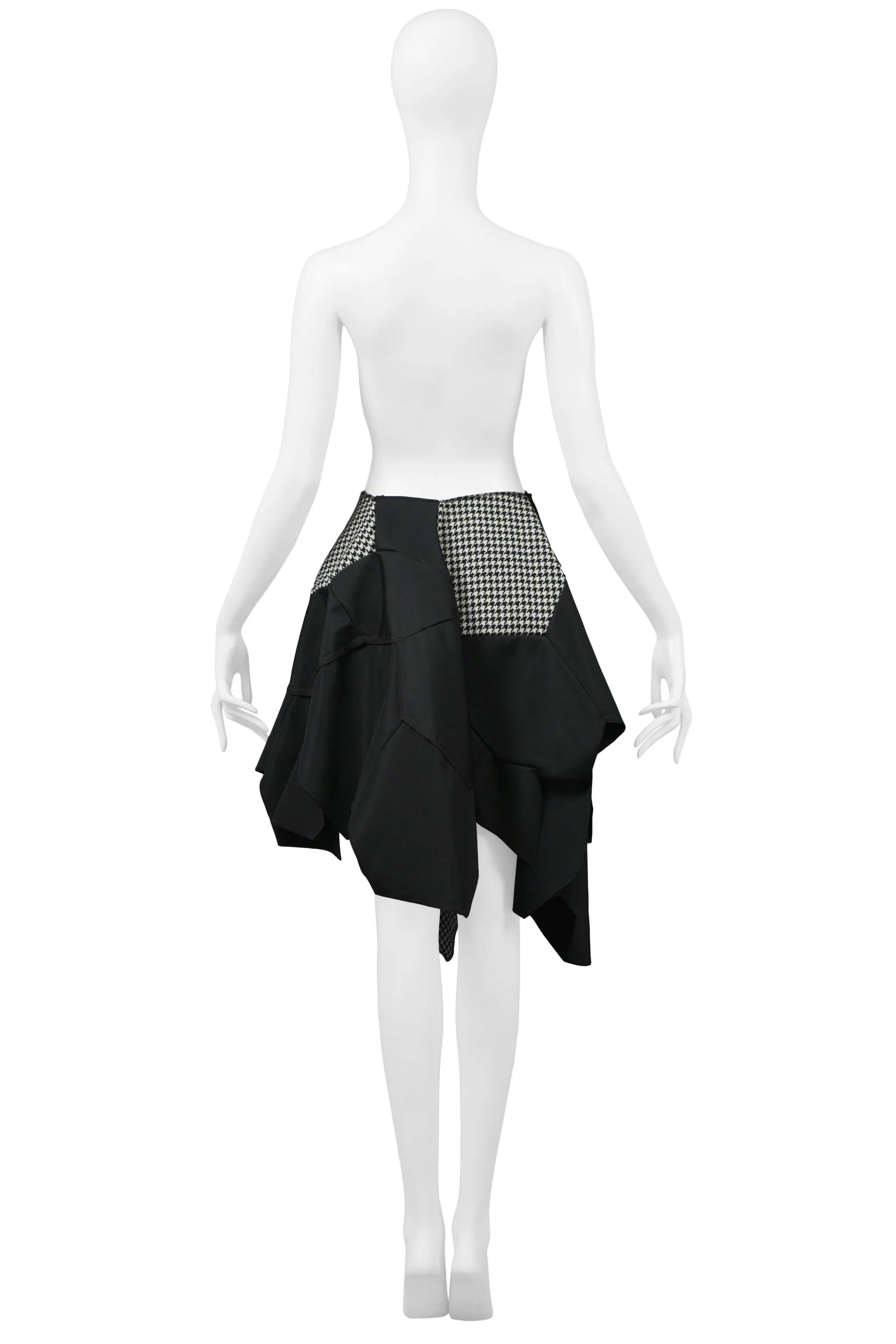 COMME DES GARCONS BLACK & WHITE CHECK FOOTBALL SKIRT 2008