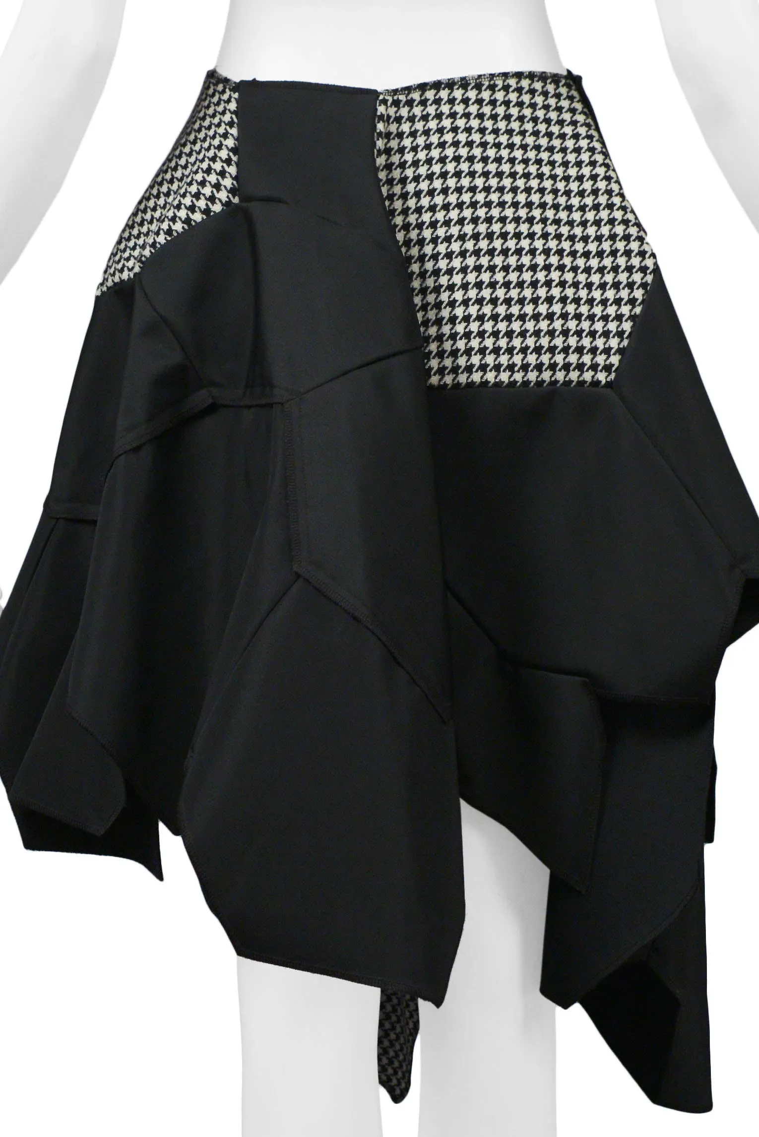 COMME DES GARCONS BLACK & WHITE CHECK FOOTBALL SKIRT 2008