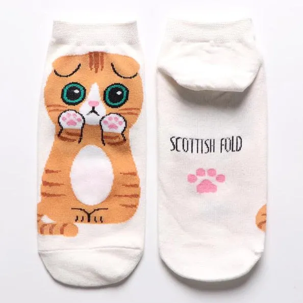 Cotton Ankle Cute Cat Socks