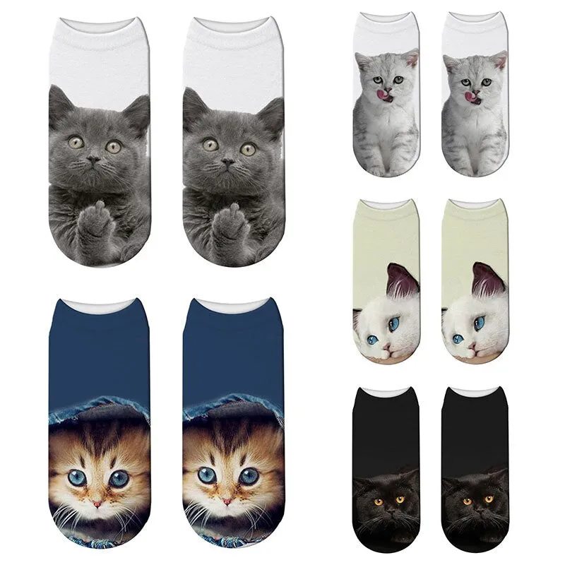 Cotton Ankle Cute Cat Socks