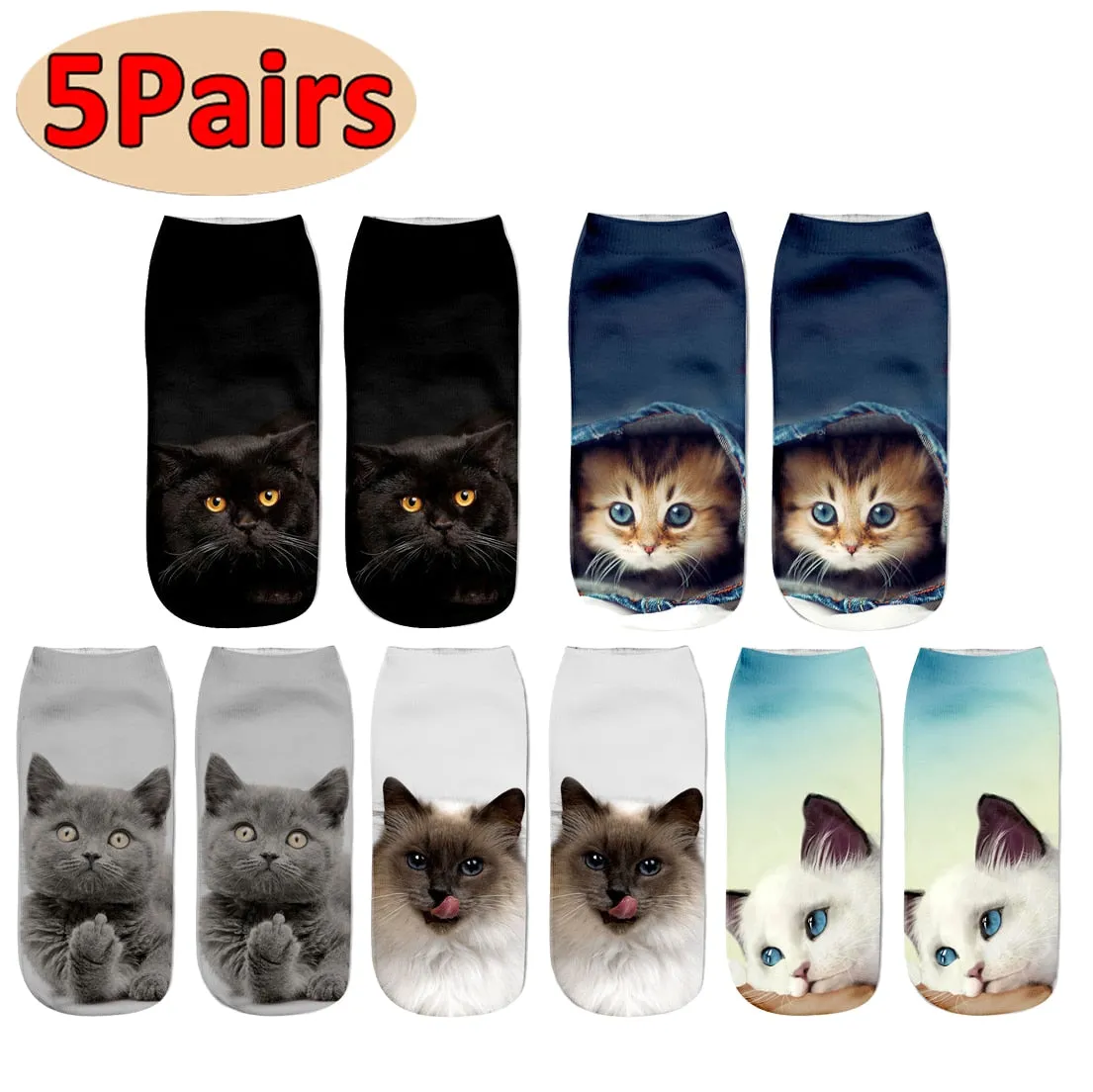 Cotton Ankle Cute Cat Socks