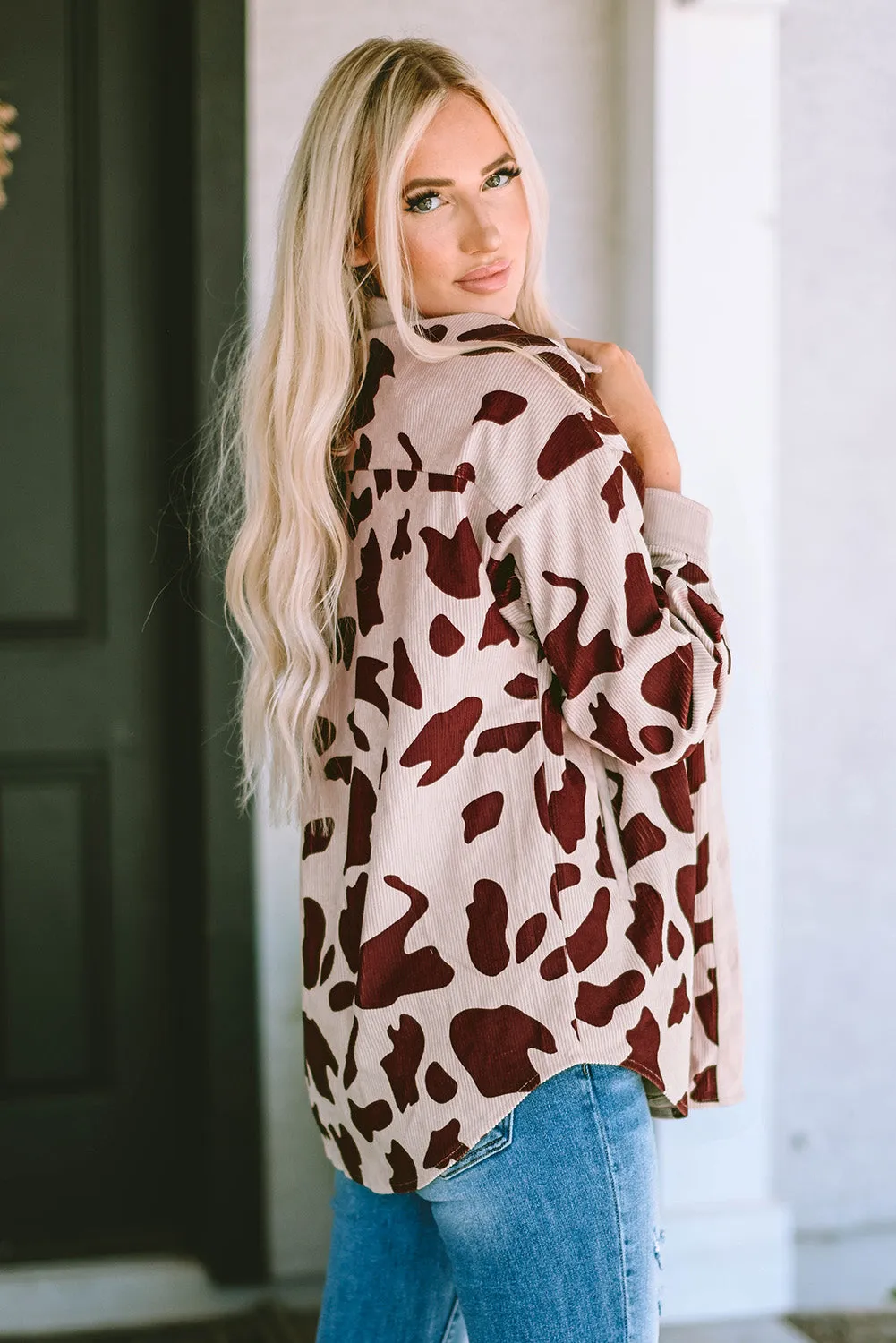 Cow Print light weight oversized jacket