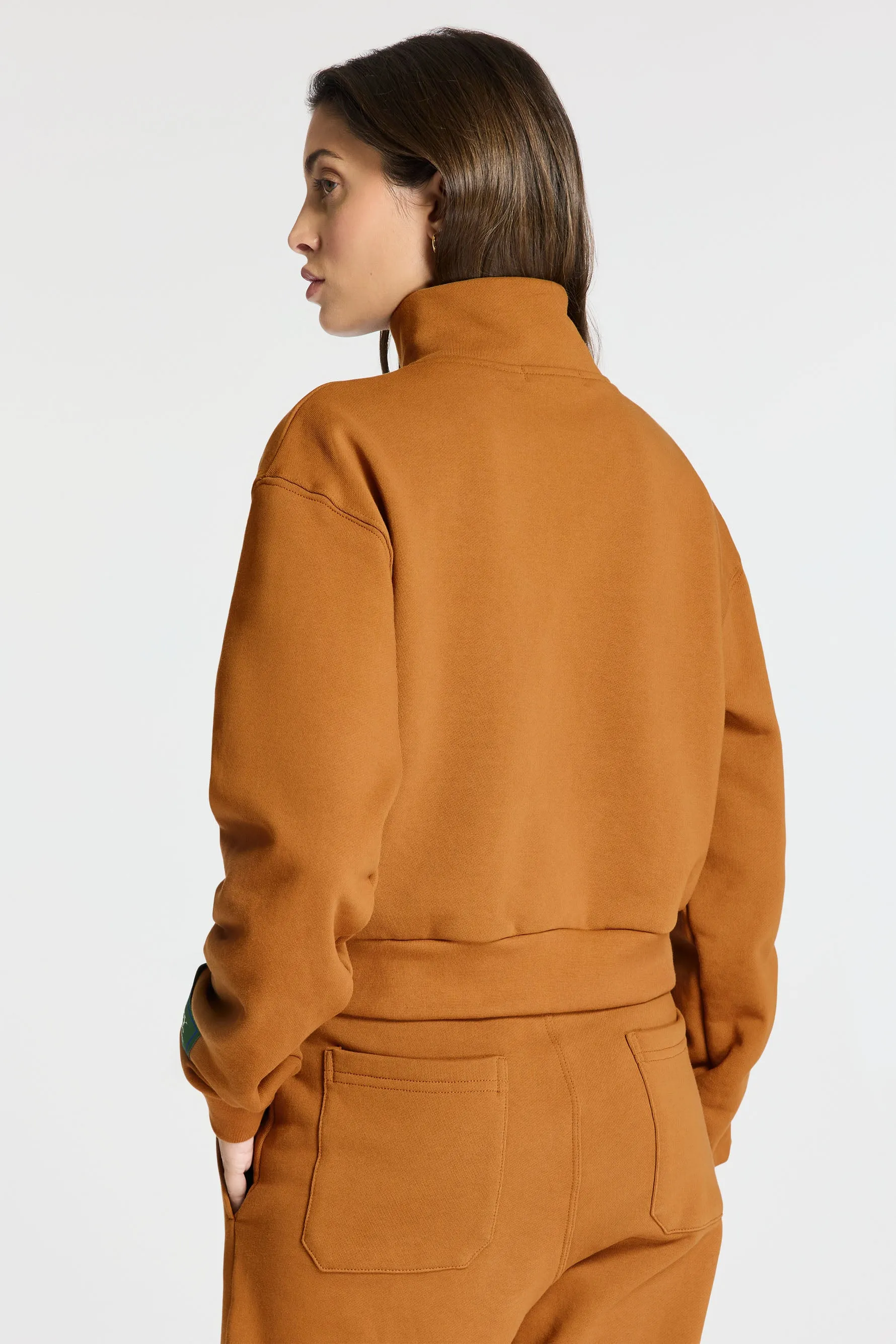 Cropped Quarterzip - Camel