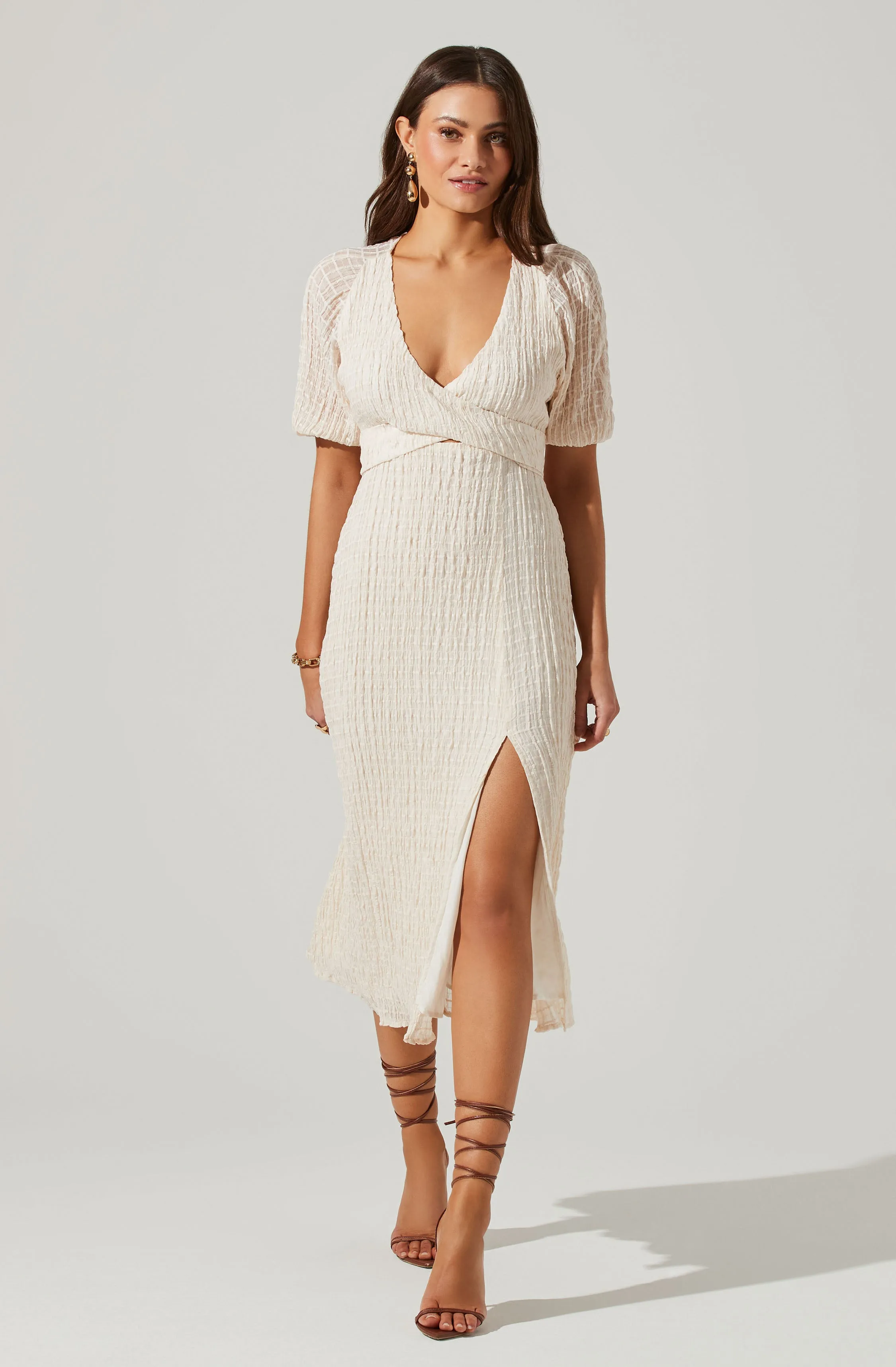 Cross Bust Tie Back Midi Dress