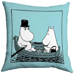 Cushion Moominmamma And Moominpappa In A Boat Turquoise