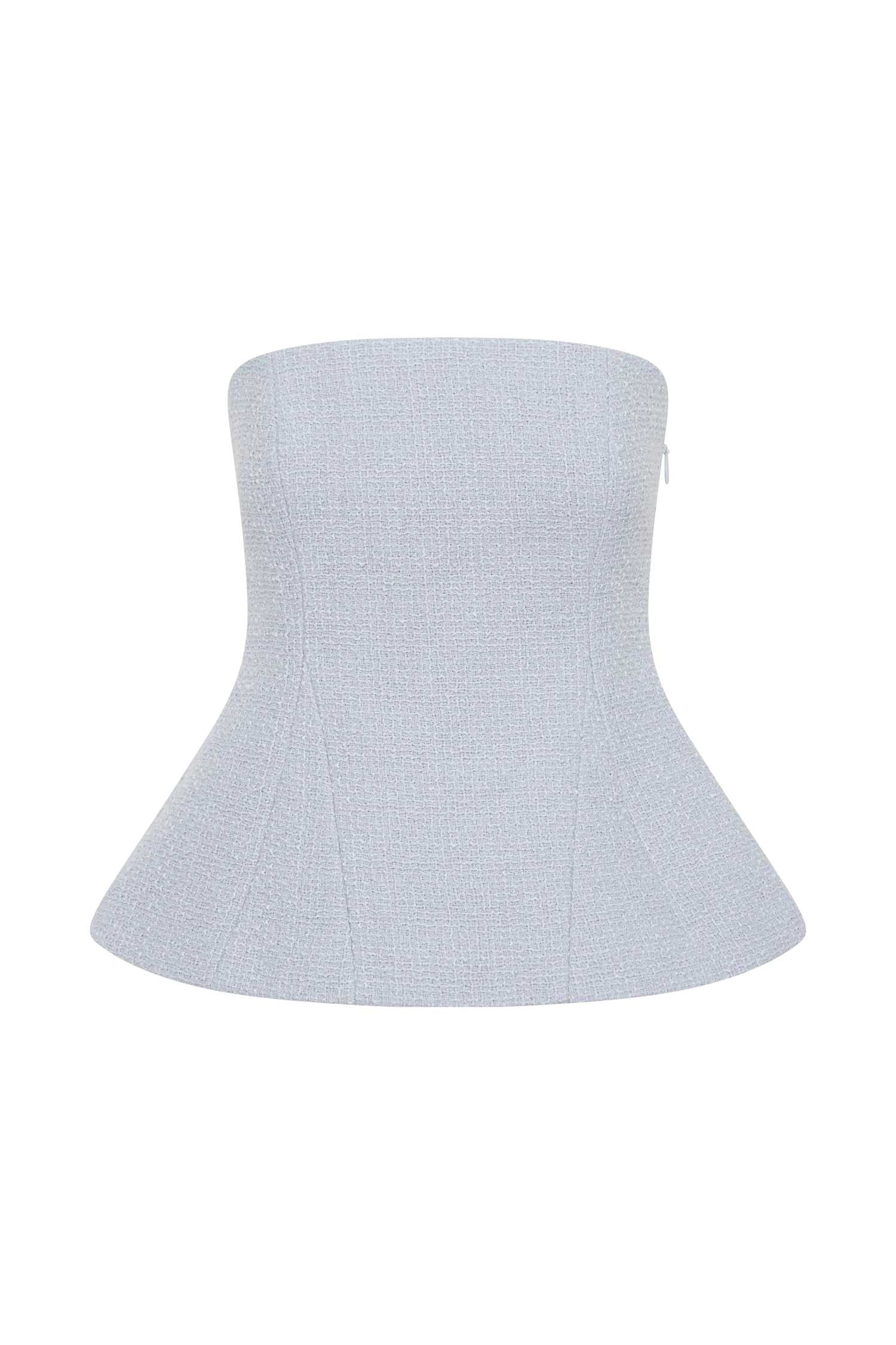 Cyrus Strapless Boucle Top - Sky Blue