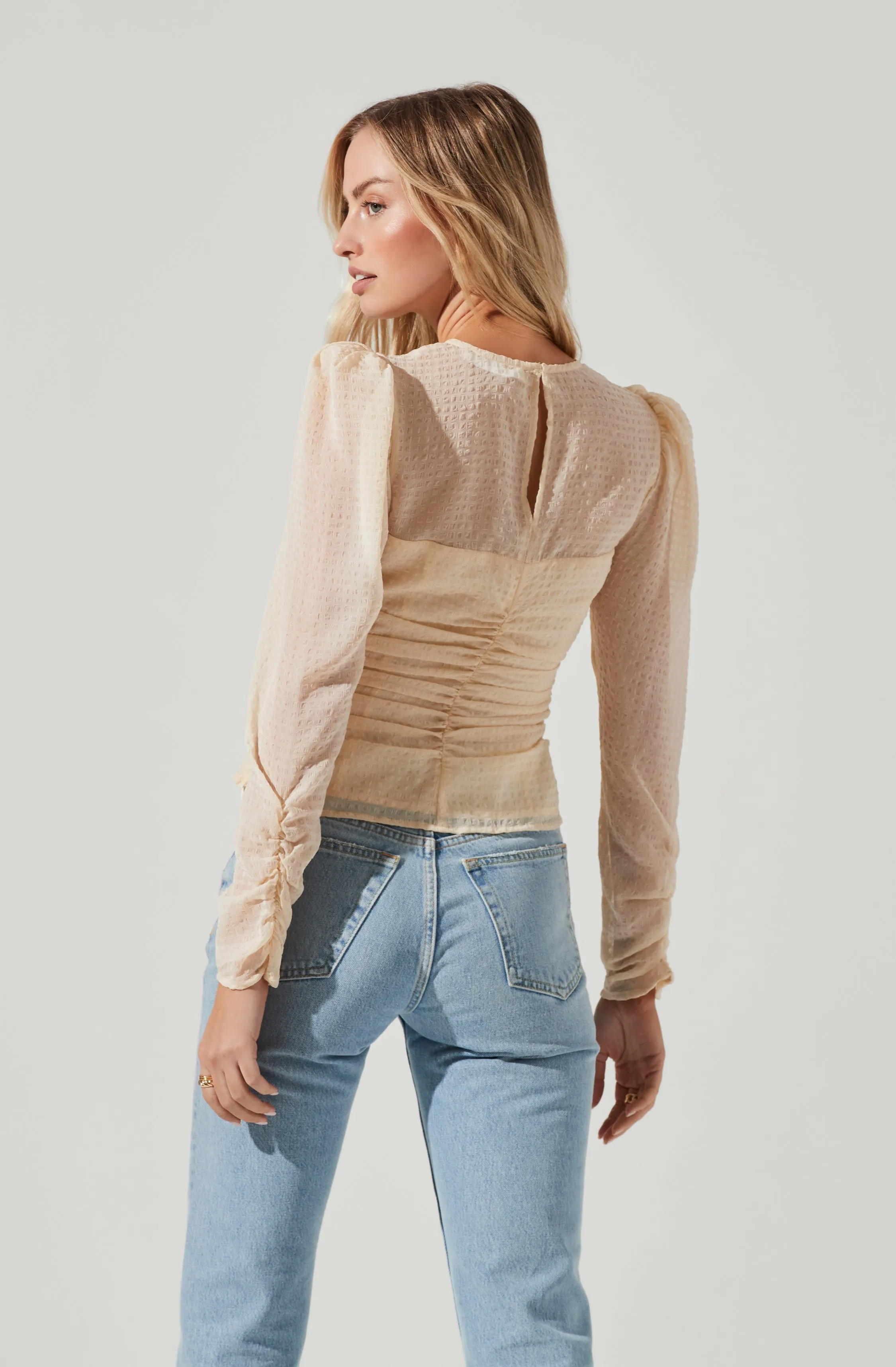 Dalma Ruched Puff Sleeve Top