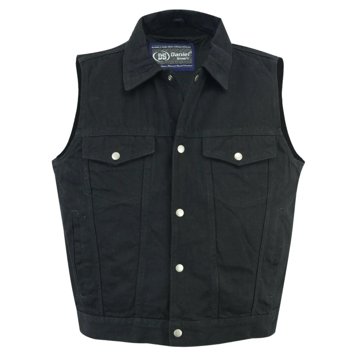 Daniel Smart Black Snap/Zipper Front Denim Vest