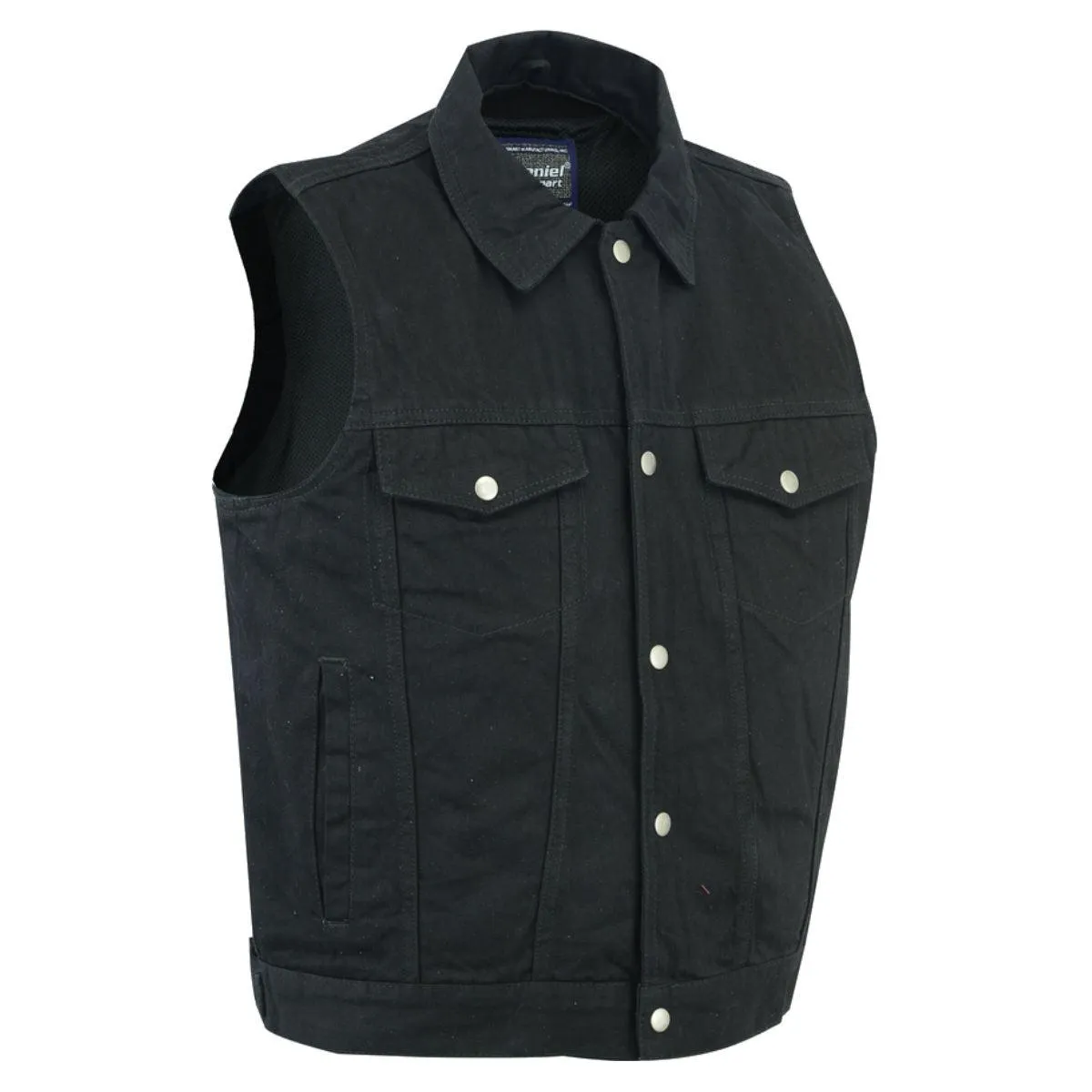 Daniel Smart Black Snap/Zipper Front Denim Vest