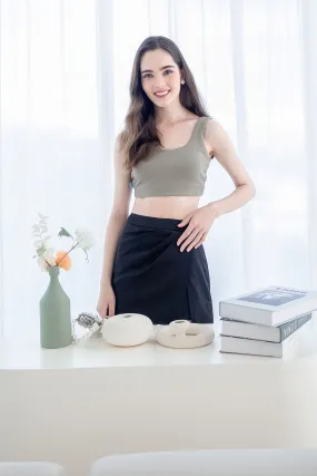 DARIS U-PADDED CROP TOP IN OLIVE