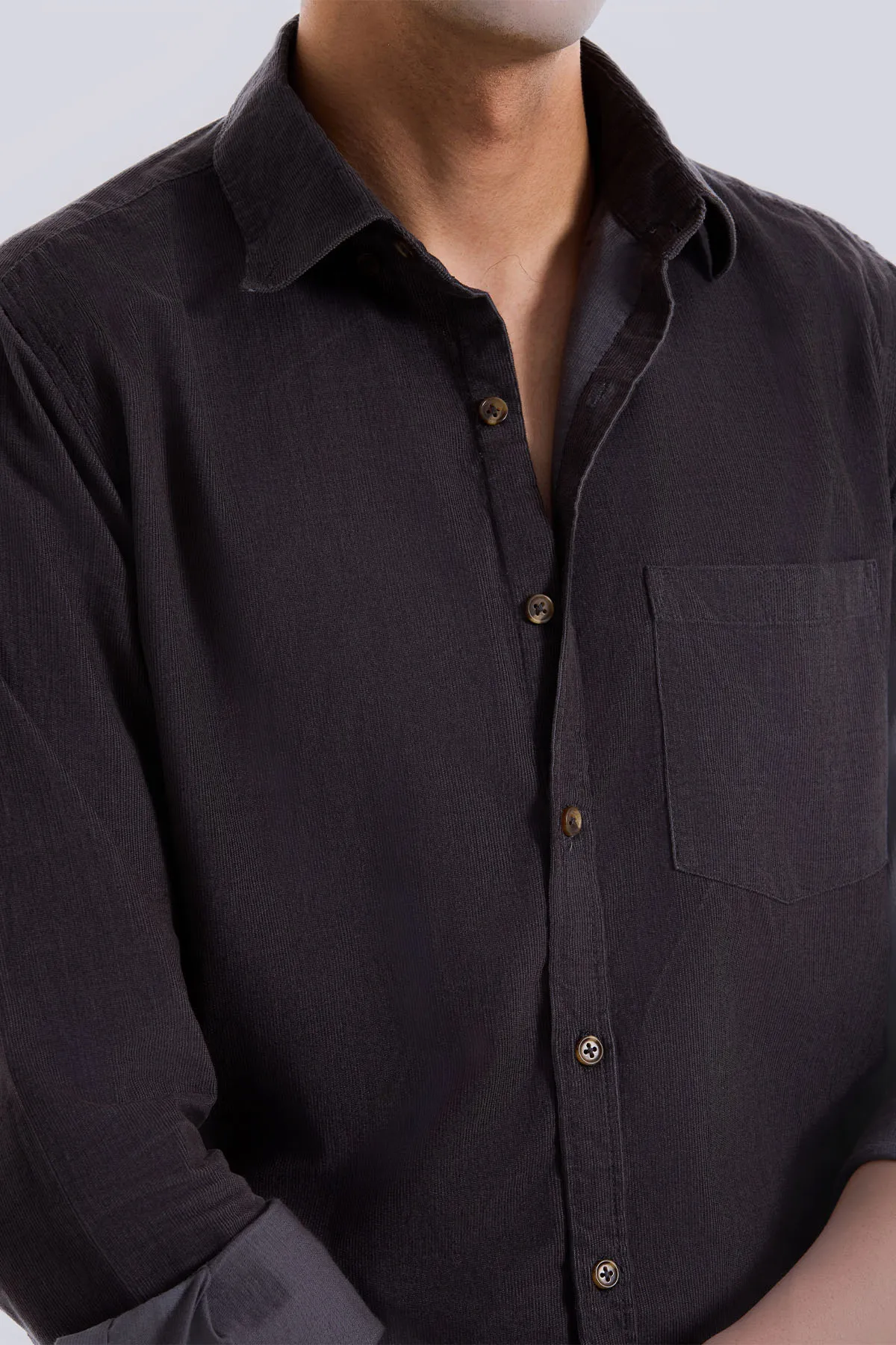 Dark Grey Corduroy Shirt