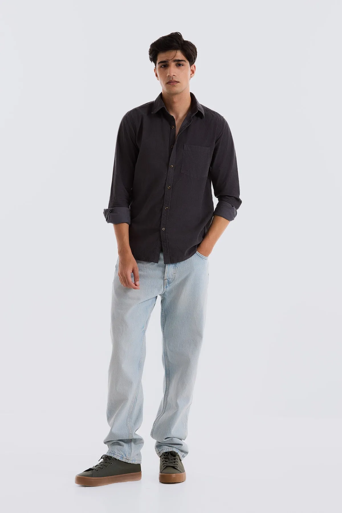 Dark Grey Corduroy Shirt