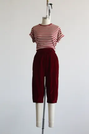 diane von furstenburg cropped garnet trousers