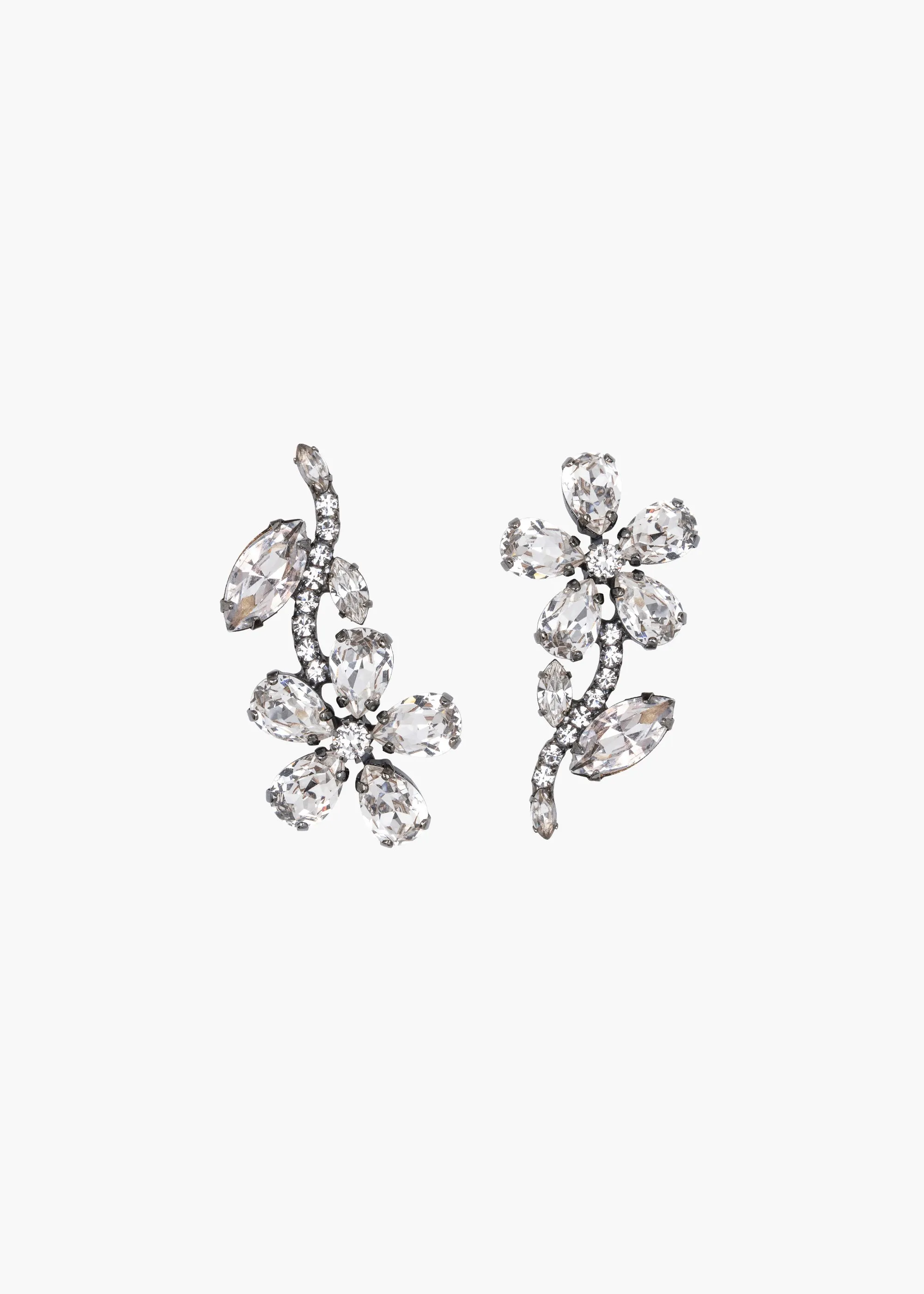 Dorian Earrings -- Gunmetal Crystal