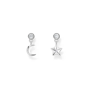 Ear Studs with sun and moon - silver