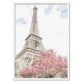 Eiffel Tower Paris | Cherry Blossom II - Art Print by Victoria's Stories