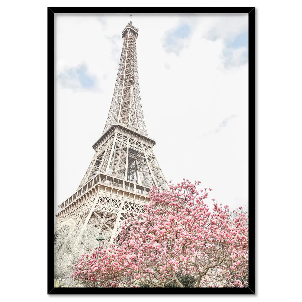 Eiffel Tower Paris | Cherry Blossom II - Art Print by Victoria's Stories