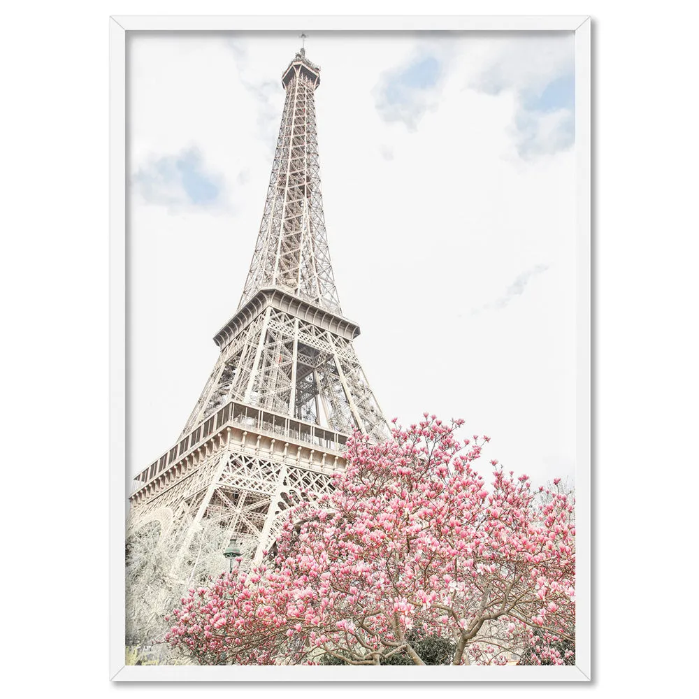 Eiffel Tower Paris | Cherry Blossom II - Art Print by Victoria's Stories