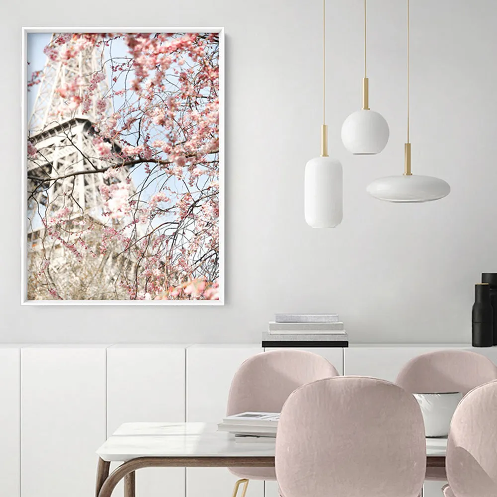 Eiffel Tower Paris | Cherry Blossom III - Art Print by Victoria's Stories