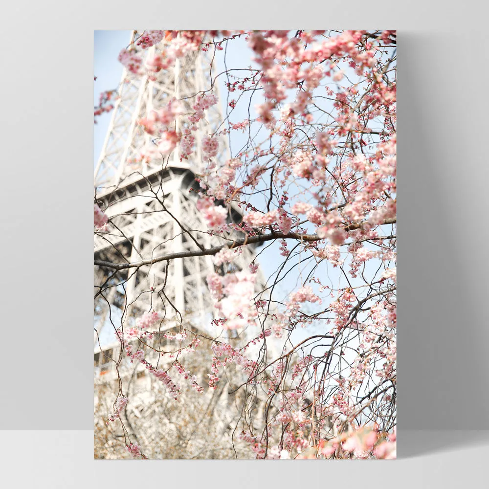 Eiffel Tower Paris | Cherry Blossom III - Art Print by Victoria's Stories