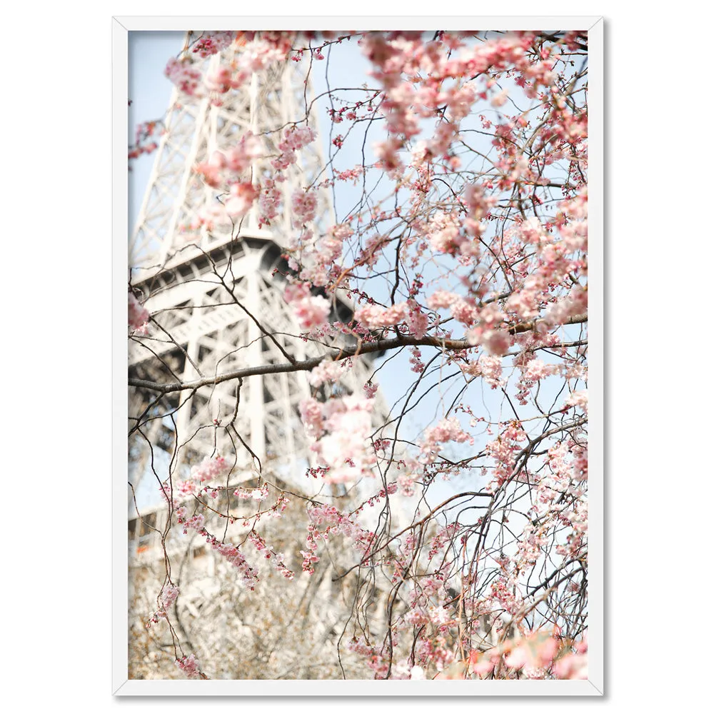 Eiffel Tower Paris | Cherry Blossom III - Art Print by Victoria's Stories